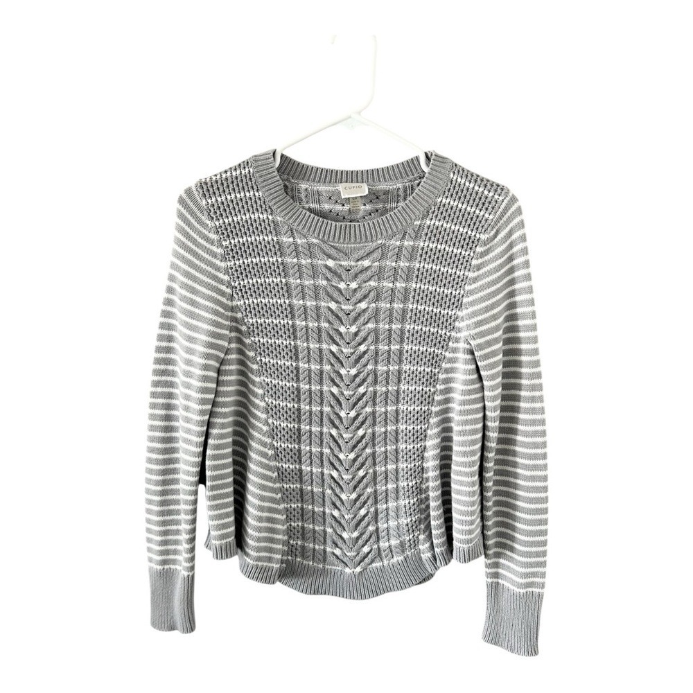 Cupio Gray Cable Knit Women's Sweater‎ Size Small